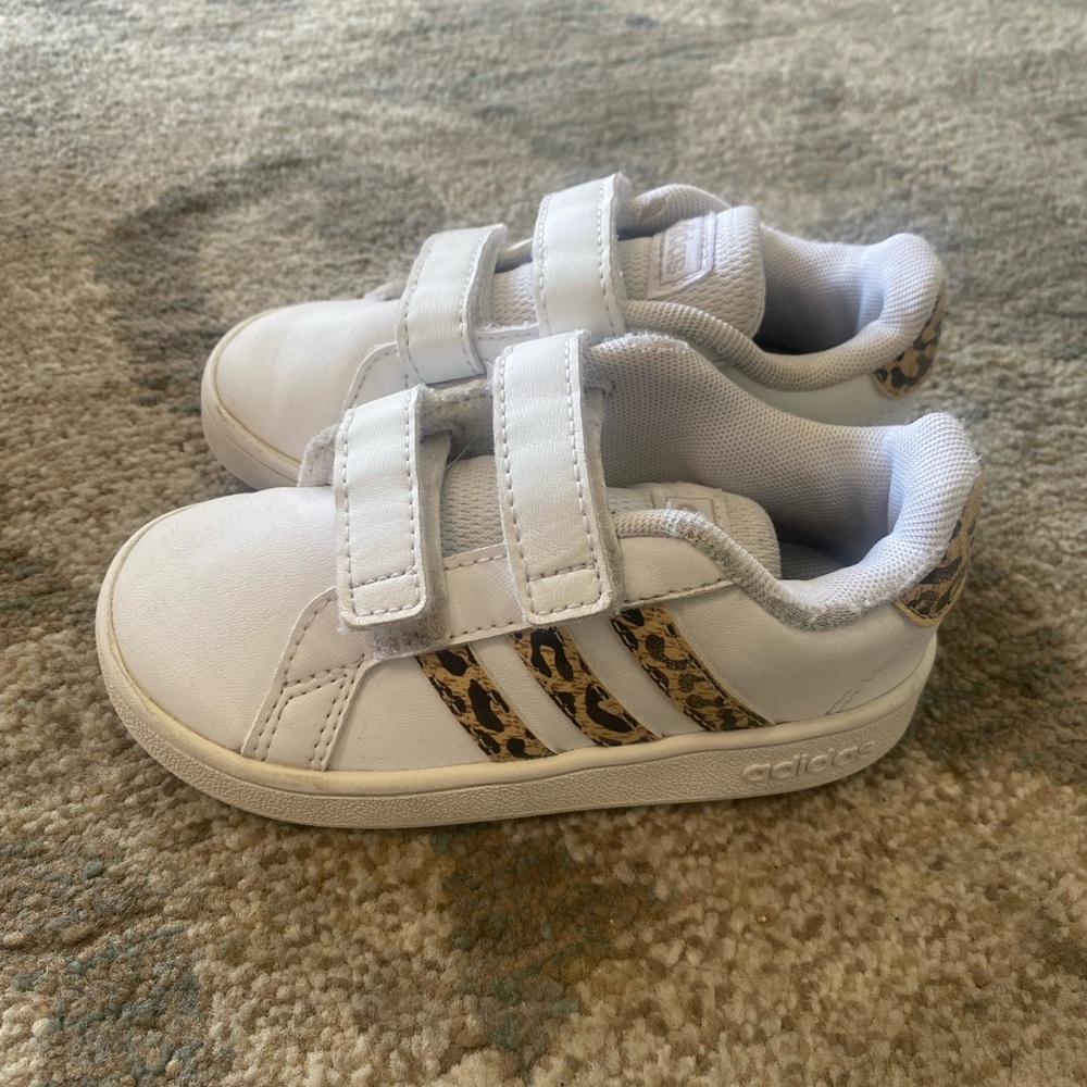 Adidas Kids' White Sneakers with Animal Print
